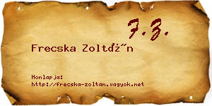 Frecska Zoltán névjegykártya