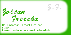zoltan frecska business card