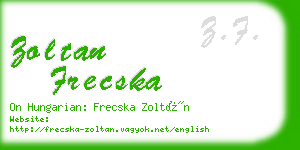 zoltan frecska business card